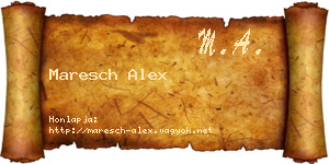 Maresch Alex névjegykártya